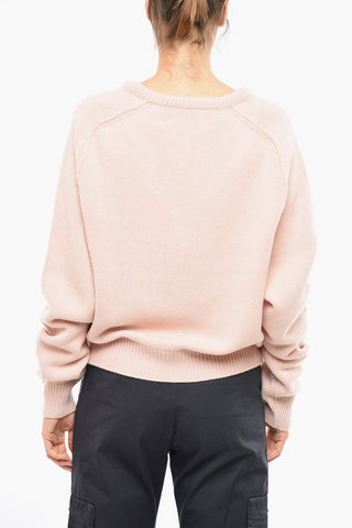 Cashmere V-neckline Sweater with Cut Out Detailing
