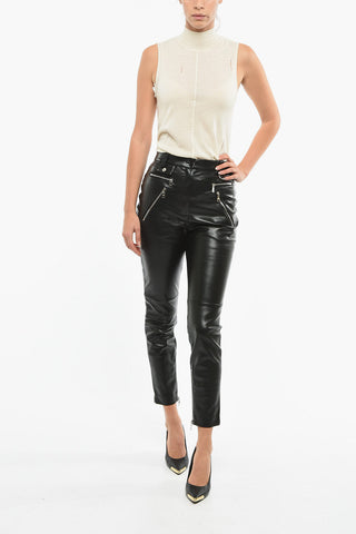 Pantaloni In Pelle Vegana Regular Fit