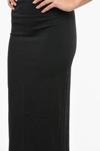 Logoed Elastic Waist Pencil Longuette Skirt