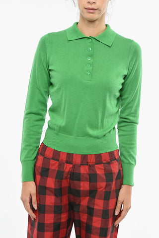 Cotton and Wool THEA Sweater with Polo Shirt Collar