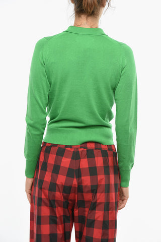 Cotton and Wool THEA Sweater with Polo Shirt Collar