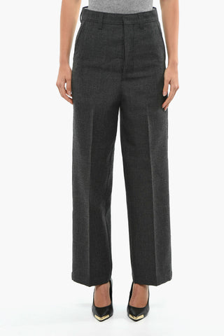 4 Pockets Wide Leg Tailored Pants with Belt Loops