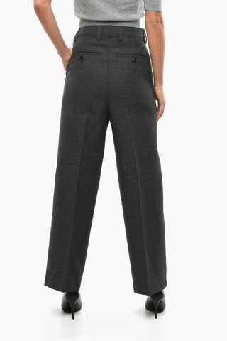 4 Pockets Wide Leg Tailored Pants with Belt Loops