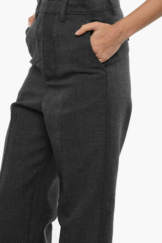 4 Pockets Wide Leg Tailored Pants with Belt Loops
