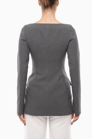 Boat Neck MARIE Single Breasted Blazer