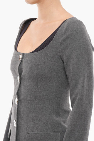 Boat Neck MARIE Single Breasted Blazer