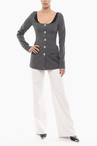 Boat Neck MARIE Single Breasted Blazer