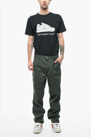 Pantaloni Dritti DENISON In Twill con Bottone logato
