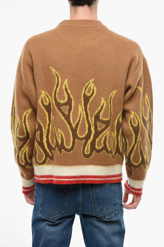 Wool Pullover with FLAME Pattern