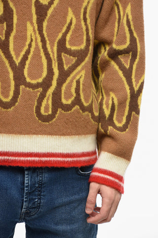 Wool Pullover with FLAME Pattern