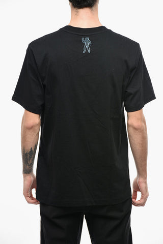 Crew Neck Cotton T-Shirt with Printed Logo