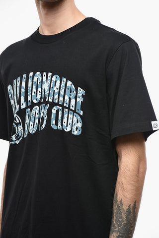 Crew Neck Cotton T-Shirt with Printed Logo