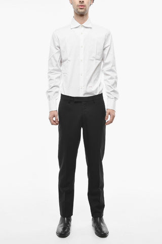 Wool Front-pleated Trousers with Slim Fit