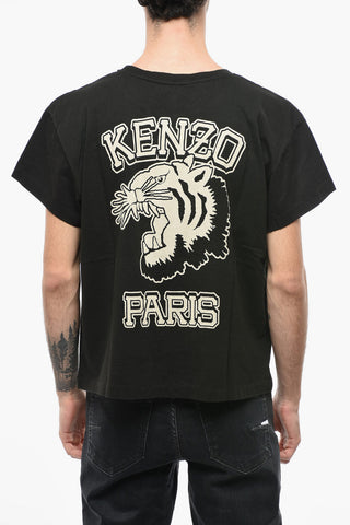 PARIS Cropped T-Shirt with Grafic Boxy Print