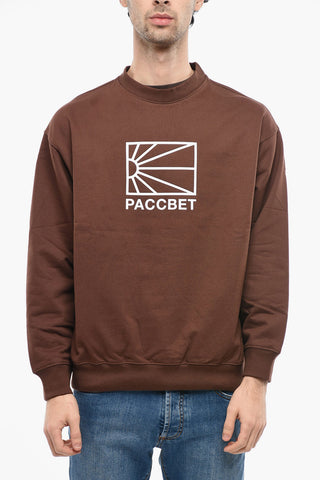Embossed Printed Cotton Crew-Neck Sweatshirt