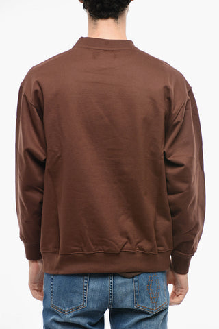 Embossed Printed Cotton Crew-Neck Sweatshirt