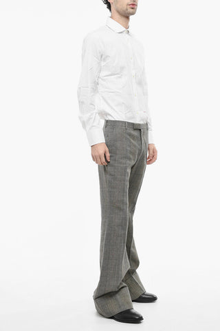 Distrct Check Bootcut Pants with Extra-long Design