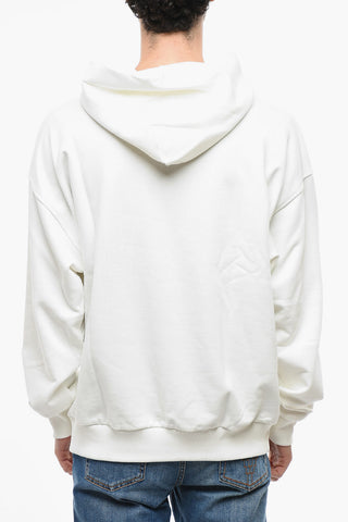 Felpa Hoodie in Cotone con Maxi Stampa Frontale