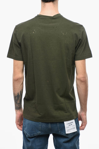 T-shirt Cool Fit Logata con Dettagli Distress