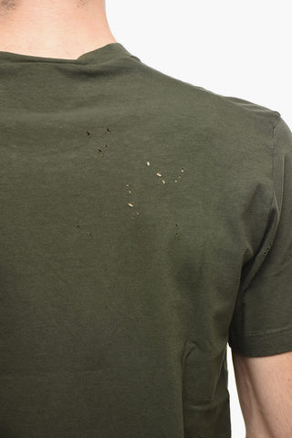 T-shirt Cool Fit Logata con Dettagli Distress