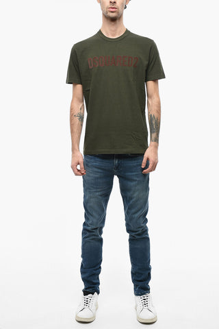 T-shirt Cool Fit Logata con Dettagli Distress