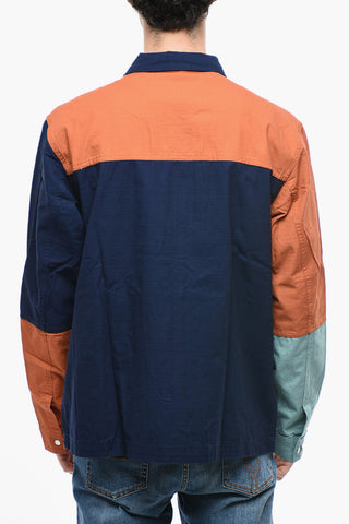 PUMA X BUTTER Color Block Patterned Cotton Overshirt with Zip