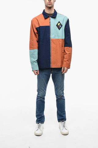 PUMA X BUTTER Color Block Patterned Cotton Overshirt with Zip