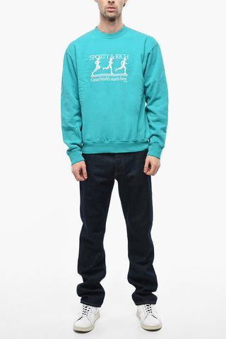 Crew Neck HEALTH Cotton Sweatshirt