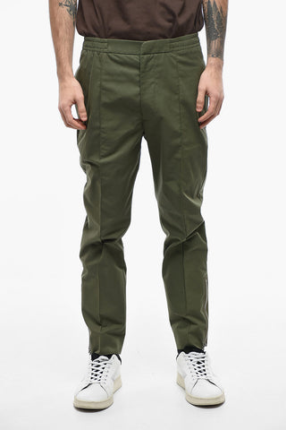 Single-pleated Welt Pockets Coated Cotton Pants