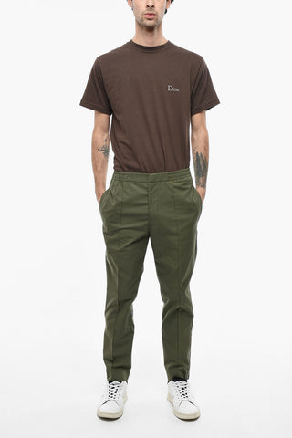 Single-pleated Welt Pockets Coated Cotton Pants