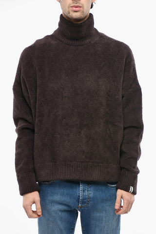 Maglia A Collo Alto in Tessuto Stretch