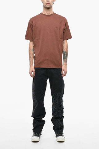Solid Color Cotton Crew-Neck T-shirt