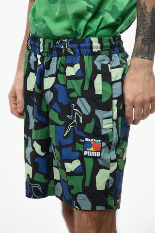 PUMA X BUTTER Geometric Patterned Nylon Shorts