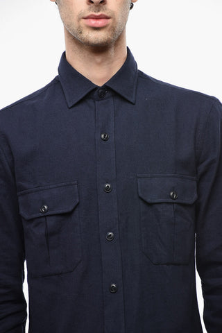 Cotton Blend Shirt with Double Breast Pocket