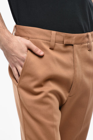 Cotton Blend Straight Fit Pants
