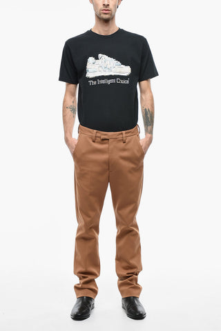 Cotton Blend Straight Fit Pants