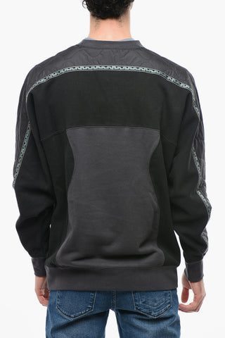 MARKET Crew-neck Cotton Sweatshirt with Nylon Inserts