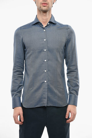 Standard Collar Twill Cotton Blend Shirt