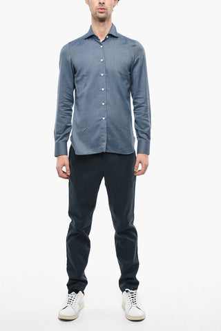 Standard Collar Twill Cotton Blend Shirt