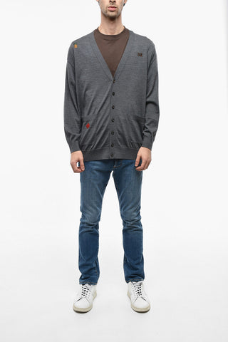 Cardigan In Lana Con Ricami