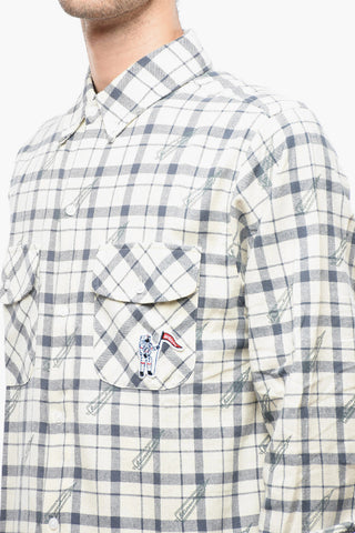Button-down Cotton Flannel Tartan Shirt