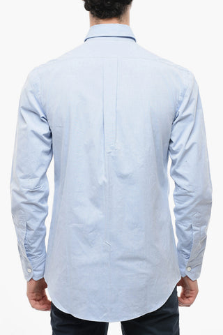 Solid Color Button-Down Collar Shirt with Breast Pocket