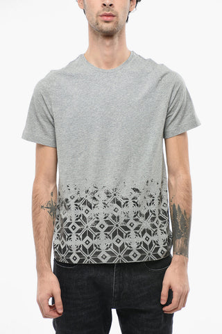 ID Crew Neck Stretch Cotton T-Shirt with Velour Print