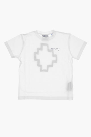 T-Shirt Girocollo in Tinta Unita con Logo Stampato