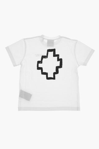 T-Shirt Girocollo in Tinta Unita con Logo Stampato
