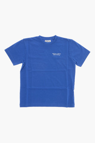 Solid Color Crew-neck T-Shirt with Printed Logo