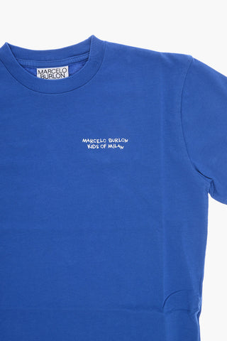 Solid Color Crew-neck T-Shirt with Printed Logo
