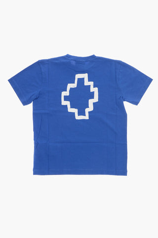 Solid Color Crew-neck T-Shirt with Printed Logo
