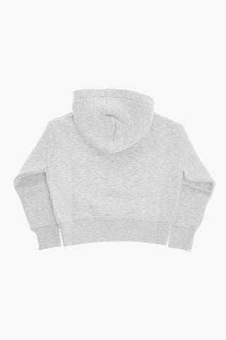 Felpa Hoodie in Cotone Garzato con Ricamo sul Fronte