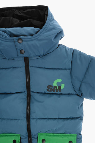 Padded Hooded Jacket with Contrasting Details
